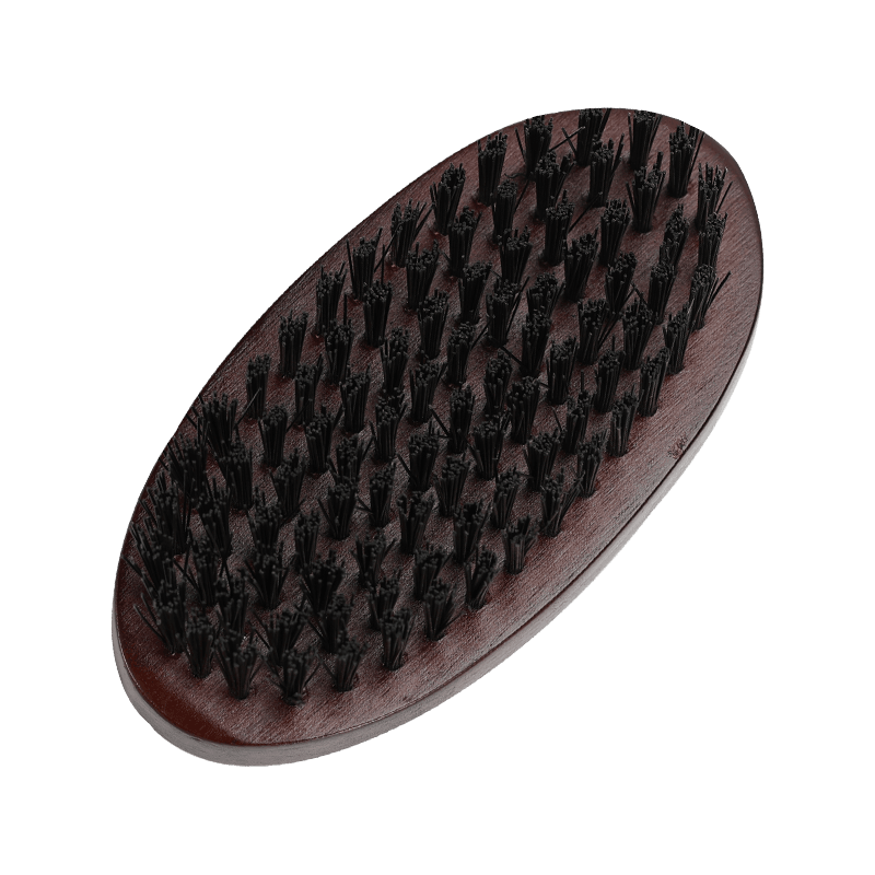 Brosse à barbe vintage pour hommes, bois massif ovale