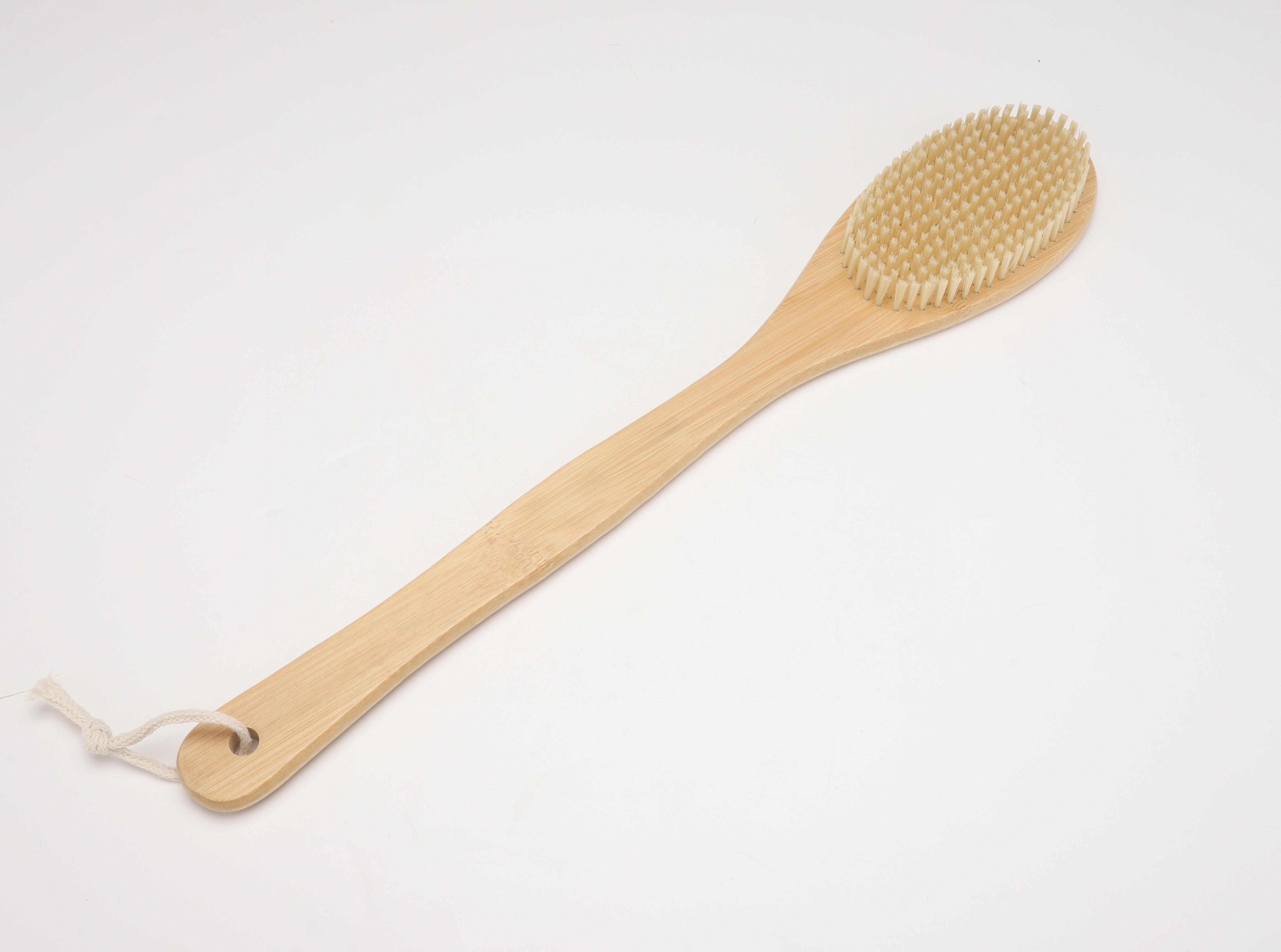 Long-Handled Bamboo Body Brush for Wet and Dry Use